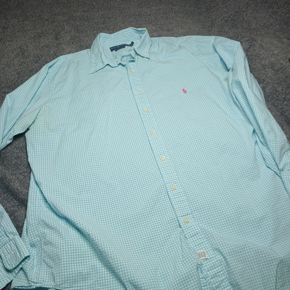 Ralph Lauren Classic Fit Gingham Button Down Shirt XLT Tall - Picture 12 of 13
